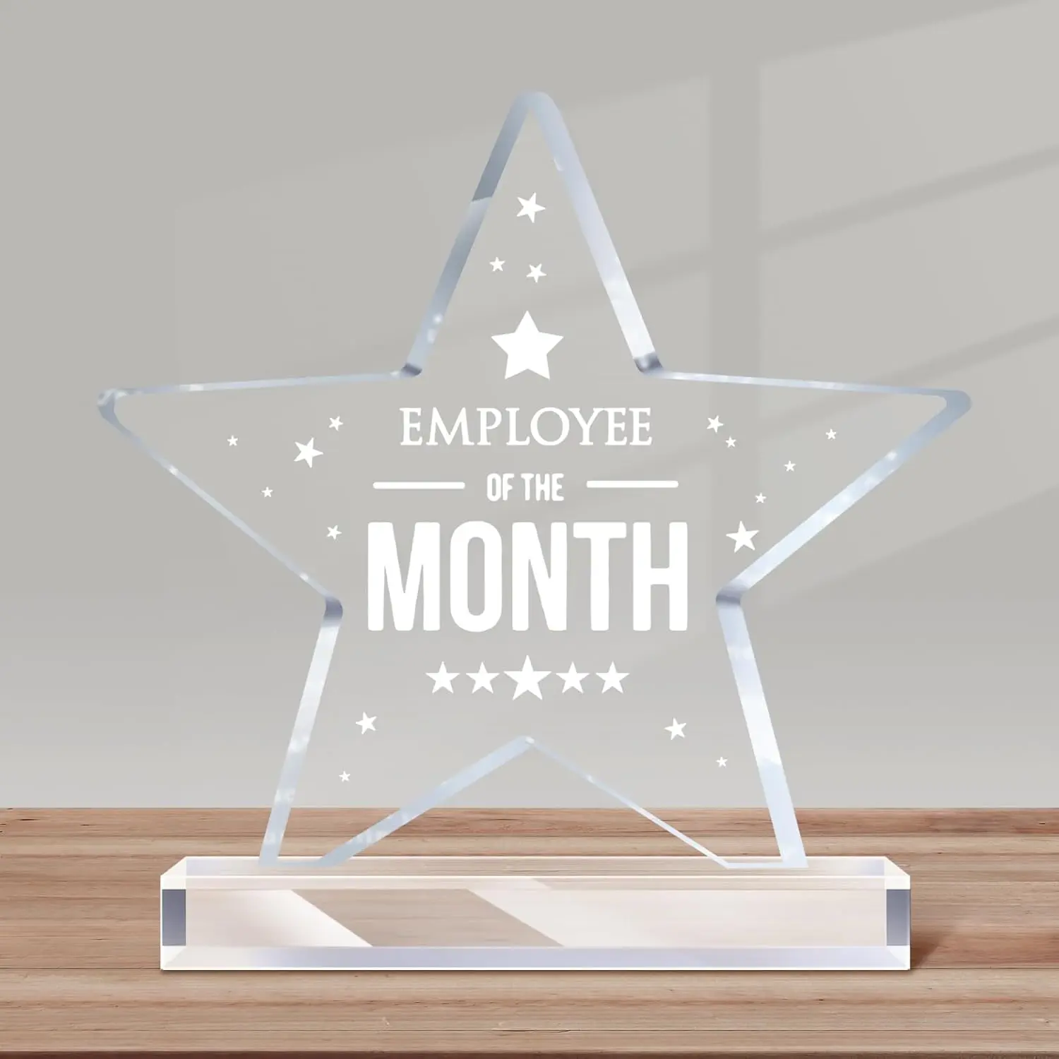 1 Pc Employee of The Month Sign Employee Month Plaque Award Acrylic Plaque Coworker Appreciation Gift Keepsake Paperweight Workplace Reward for Colleague Volunteer Office