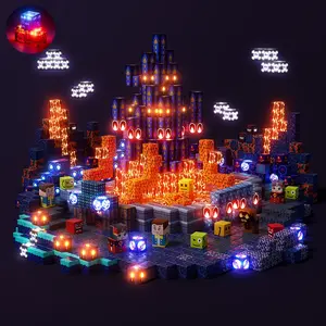 150PCS Light-Up Magnetic Tiles – Blue Castle Building Set for Kids 4-8, STEM Sensory Toy, Creative Gift for Boys & Girls