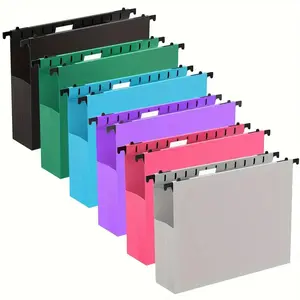 Heavy-Duty File Folders, 6pcs Plastic Hanging File Folders, Extra Capacity Letter Size, 2'' Expansion, Adjustable Tabs, Reinforced Bottom