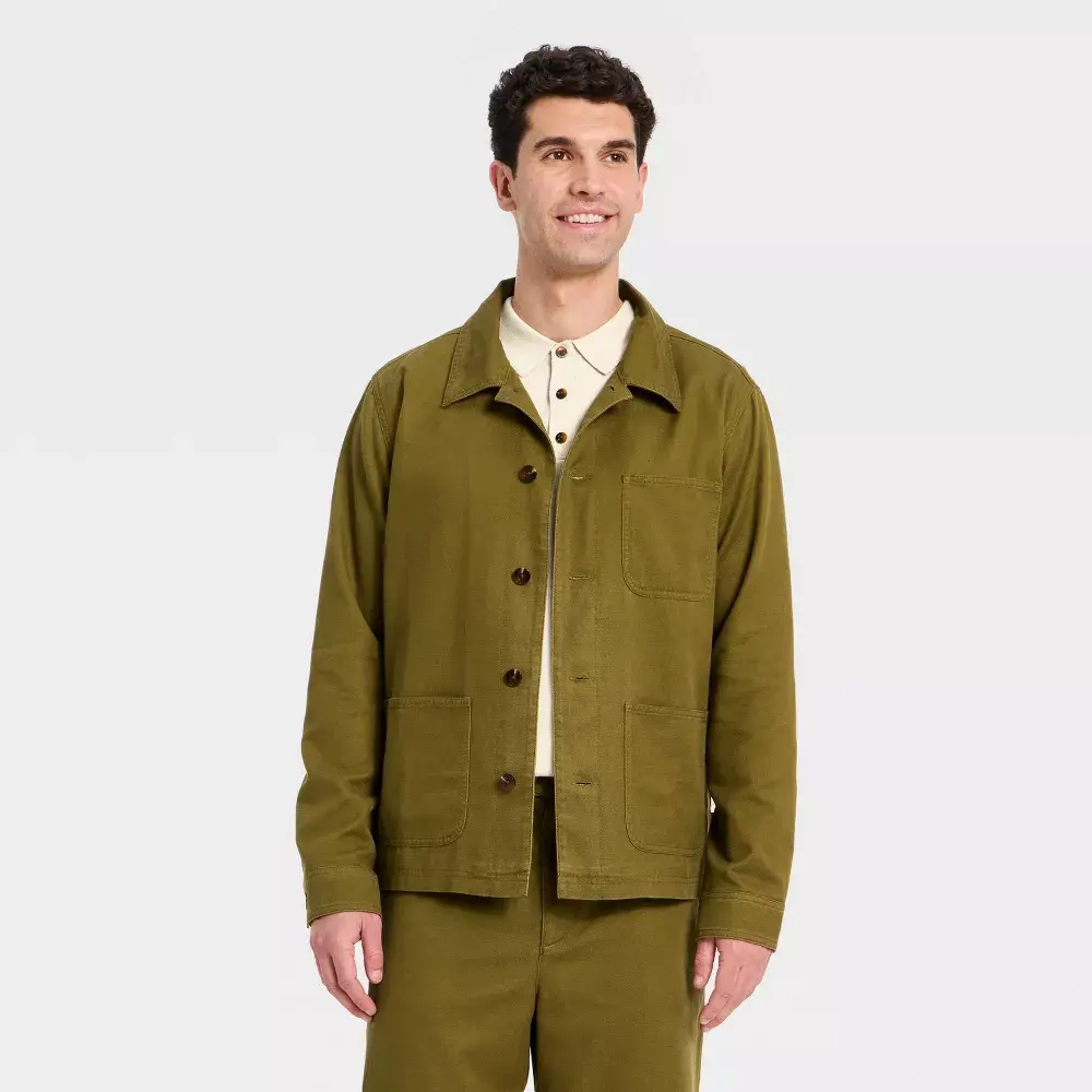 Houston White Men's 3-Pocket Chore Jacket in Cotton Slub Twill, a Regular Fit Top Layer for Sweaters with Style and Heart