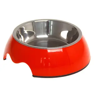 Meinai Pet Bowl - SafeDine Stainless Steel Dog & Cat Bowl in Vibrant Red - Non-Slip Base, Durable Design, Available in Three Sizes