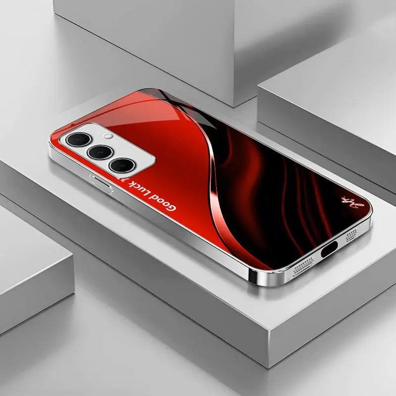 Suitable for [Galaxy A35] High-end simple silk electroplated metal glass mobile phone case, affordable, fully shockproof, drop-proof, wear-resistant-888