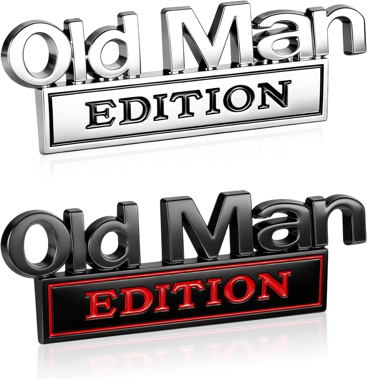 Funny Father's Day Gift - "Old Man Edition" 3D Premium Car Emblem, Universal Automotive Badge Decal for Men, Dad, Grandpa, Husband - Decorative Metal Sticker for Trucks & SUVs