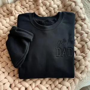 Embroidered Dad of Girls Sweatshirt, Tone-on-Tone Raised Stitch Crewneck, Fatherhood Embroidered Pullover, Daddy Hoodie and Sweater, Father’s Day Gift for Girl Dad, Minimalist Dad Apparel