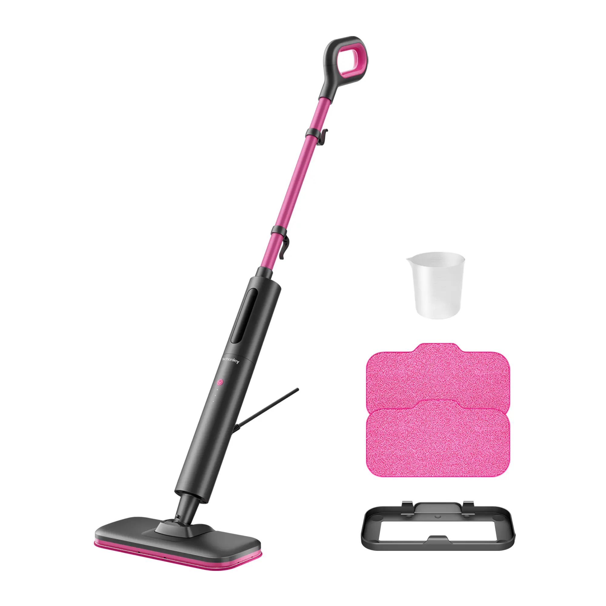 Schenley Pocket Steam Mop Cleaner Powerful Fast Heat-Up Chemical-Free for Hardwood Tile Laminate Floors and Walls Washable Pads 3 Modes for Carpet Lightweight Self-Standing Sleek Design
