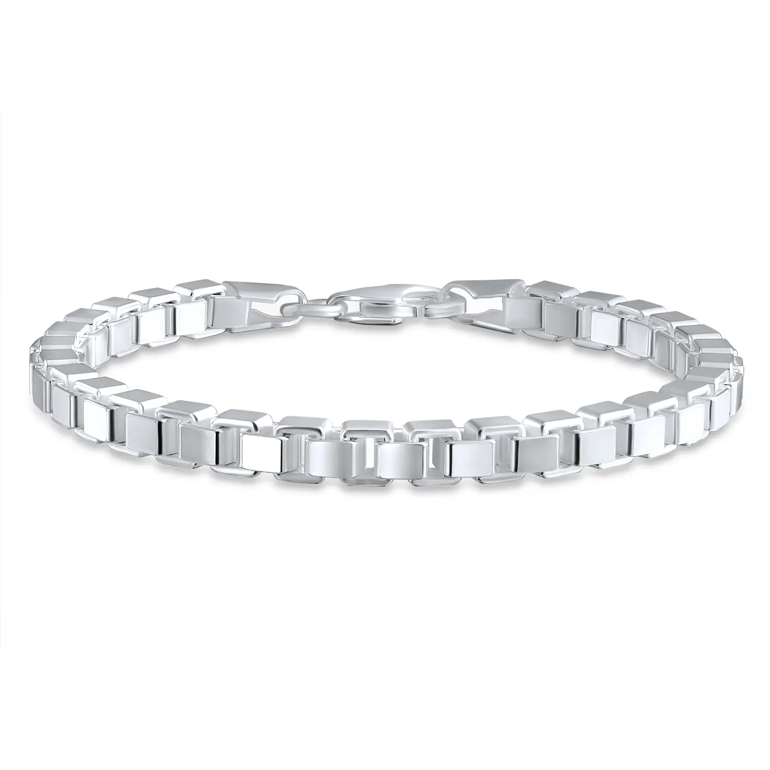 Solid Heavy Venetian Box Link Chain Bracelet .925 Sterling Silver Unisex