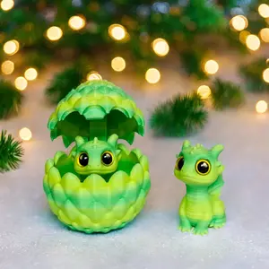 3D Printed Dragon Egg Toy, Cute Hatching Baby Dragon Plush, Cute Animal Design, Colorful Surprise Eggs, Perfect Christmas Birthday Gift for Kids, Hatchable Feature