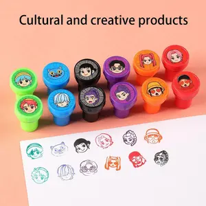 Anime Singing Exorcist Girl Characters 12-Piece Set Student Toy Seal, Witch Seal, Children Cartoon Seal Set, Teacher Homework Correction Encouragement Seal, Boys & Girls Birthday Gifts, Party Gifts, Imaginative