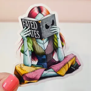 Pumpkin Queen Book Reading Stickers - Waterproof Glitter or Glossy Stickers 2.75" Size Customizable for Kindle, Book, or Tablet