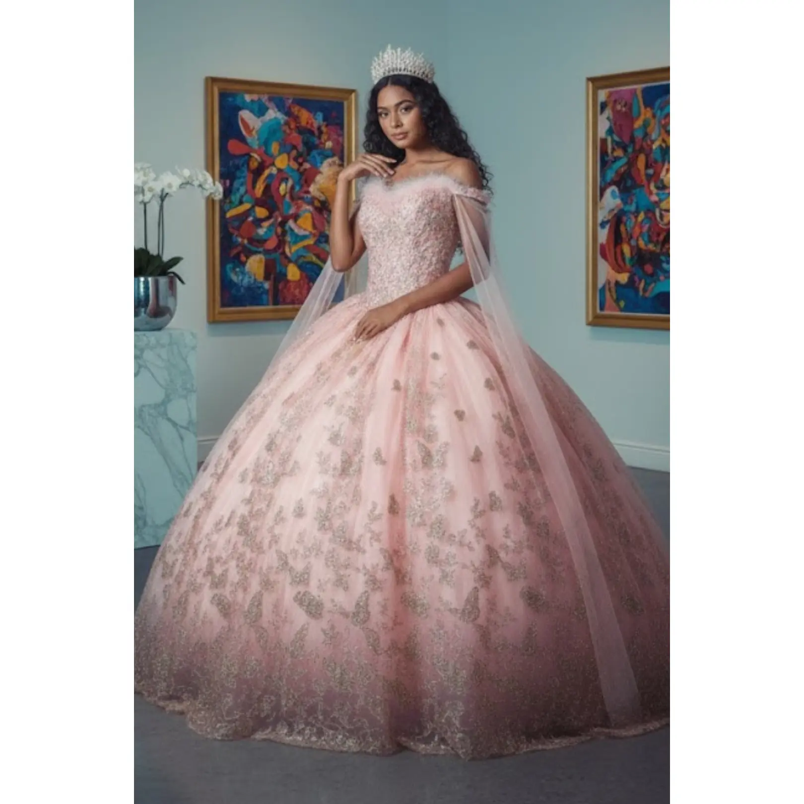 Sweet 16 Birthday Party Dress in Blush Style Ball Gown