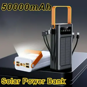 Ultra-high Capacity 50000mAh Power Bank - Portable Charger with LED Display and Built-in Camping Light - Perfect for IPhone, for Android and Electronic Products - Perfect Outdoor Emergency Backup Battery Pack, Best Gift