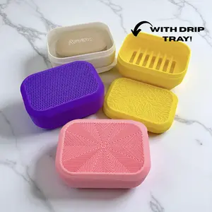 Leak Proof Soap Container with Drip Tray: Travel Soap Storage