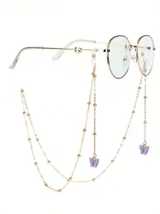 Elegant Butterfly & Bead Decorated Glasses Chain for Women Stylish Accessory to Enhance Your Look