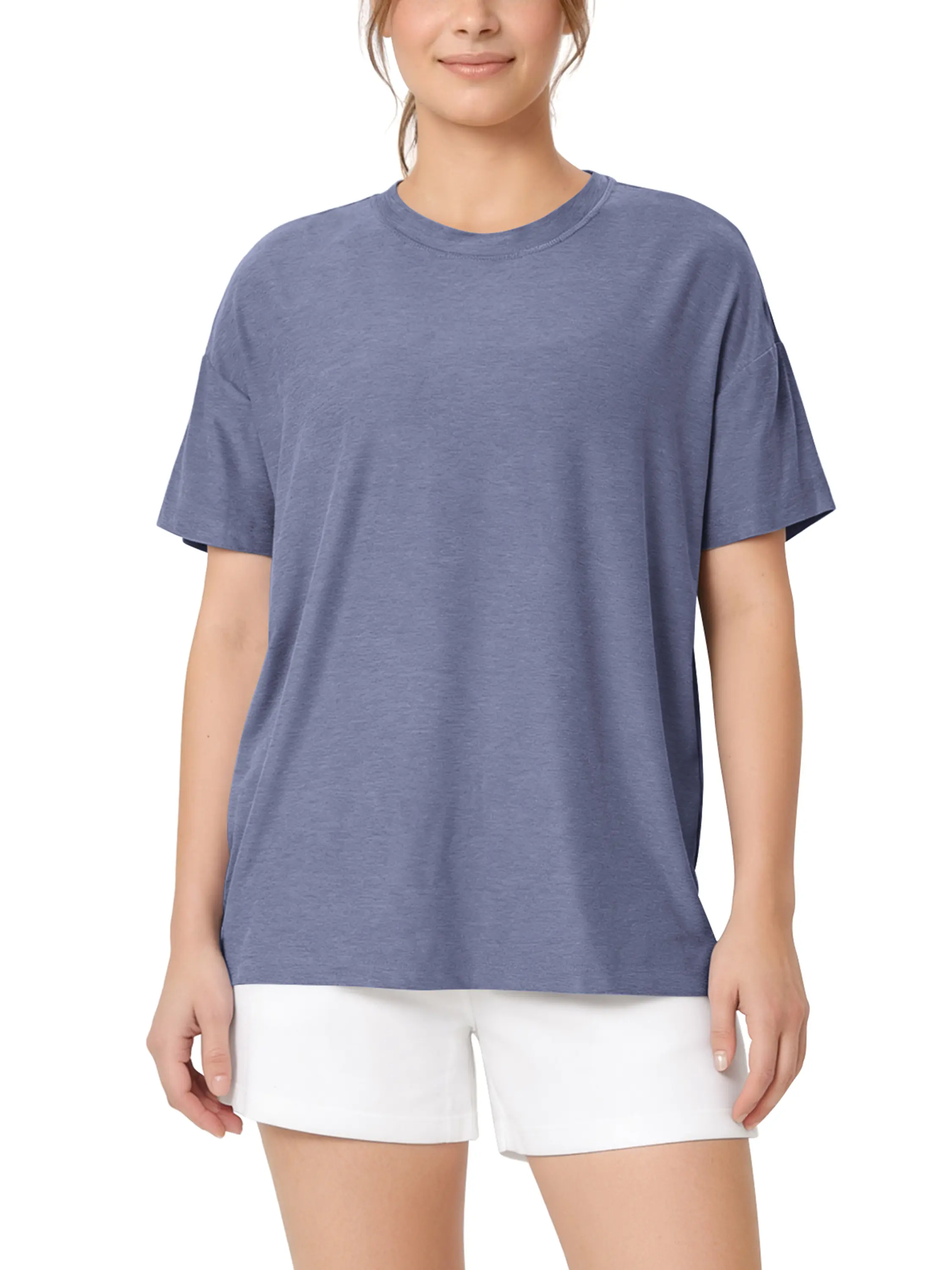 ODODOS Women's Oversized Performance Tee - Ultra Soft odSTRATUM Tech Short Sleeve Relaxed Top Crew Neck T-Shirts