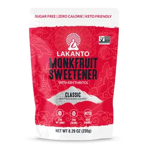Lakanto Classic Monk Fruit Sweetener With Erythritol, White Sugar Substitute From Monk Fruit Extract, Classic White Sugar Replacement for Baking, Coffee & Tea, Gluten Free, Low Carb, Non GMO, Keto