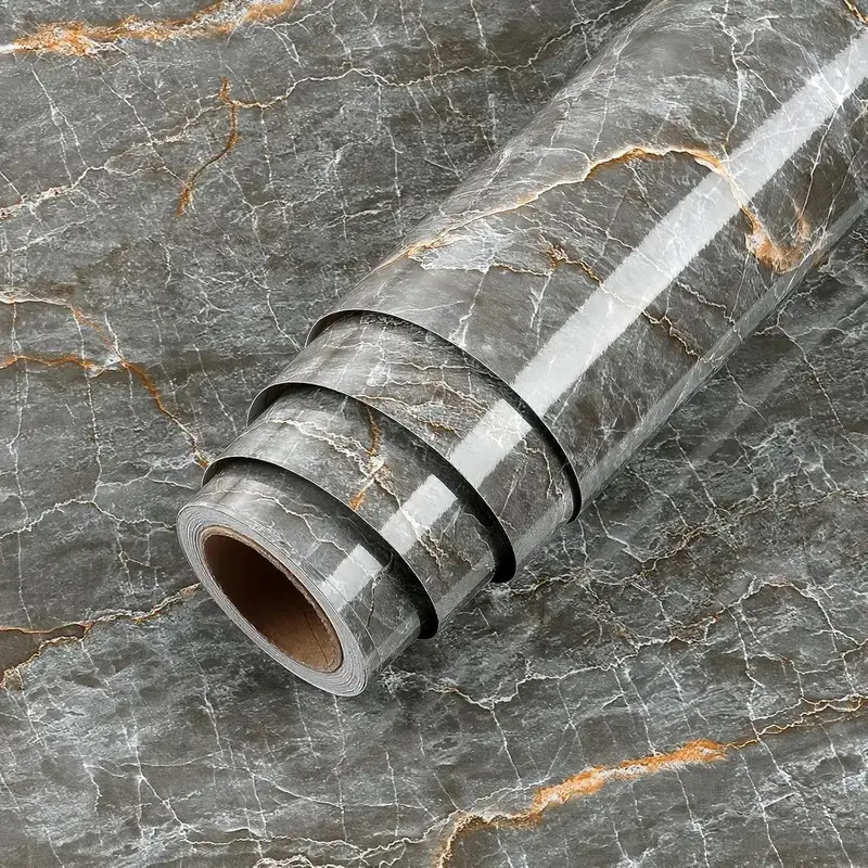 A roll of [23.62 * 393.70 in ] senior marble pattern waterproof wall paste, applicable to the kitchen, bathroom, stove table, ceramic tile cabinet repair, marble membrane design, heat-resistant table | Marble texture | easy to install