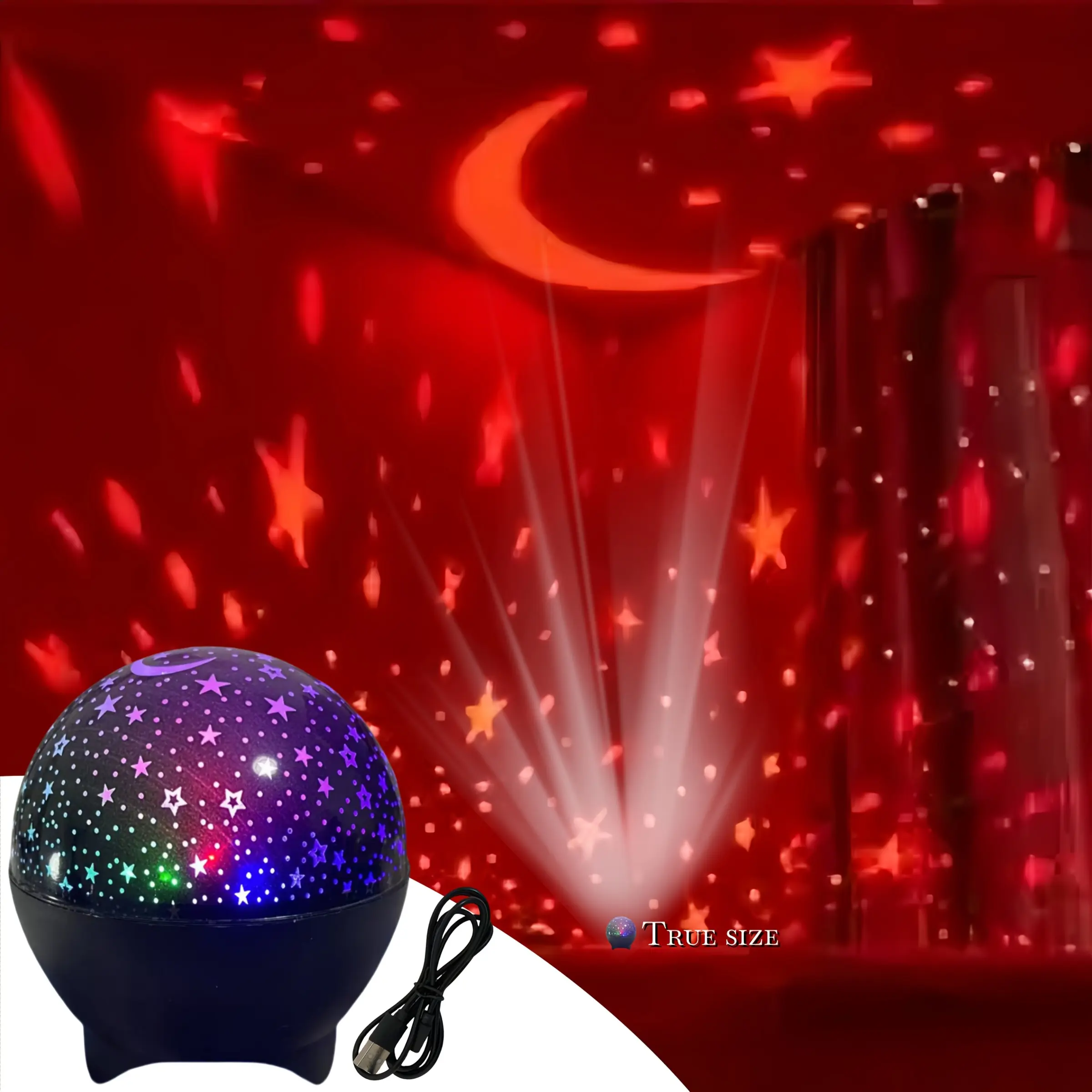 USB Black Starry Sky Moon Projection Atmosphere Light, Aurora Projector Lamp, Room Decoration Projector, Space Ambiance Night Light, Suitable for Bedrooms, Living Rooms for LED Ambient Lighting, Led Home Decor - Perfect Gift