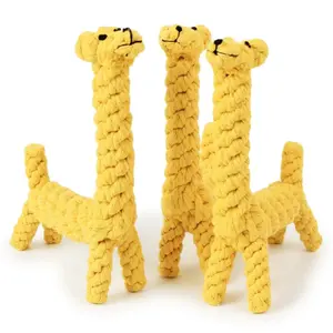 Pet New Toy Cotton Rope Braided Giraffe Elephant Animal Multi-Strand Knot Chew Resistant Golden Retriever Bichon Teddy Teeth Grinding Supplies
