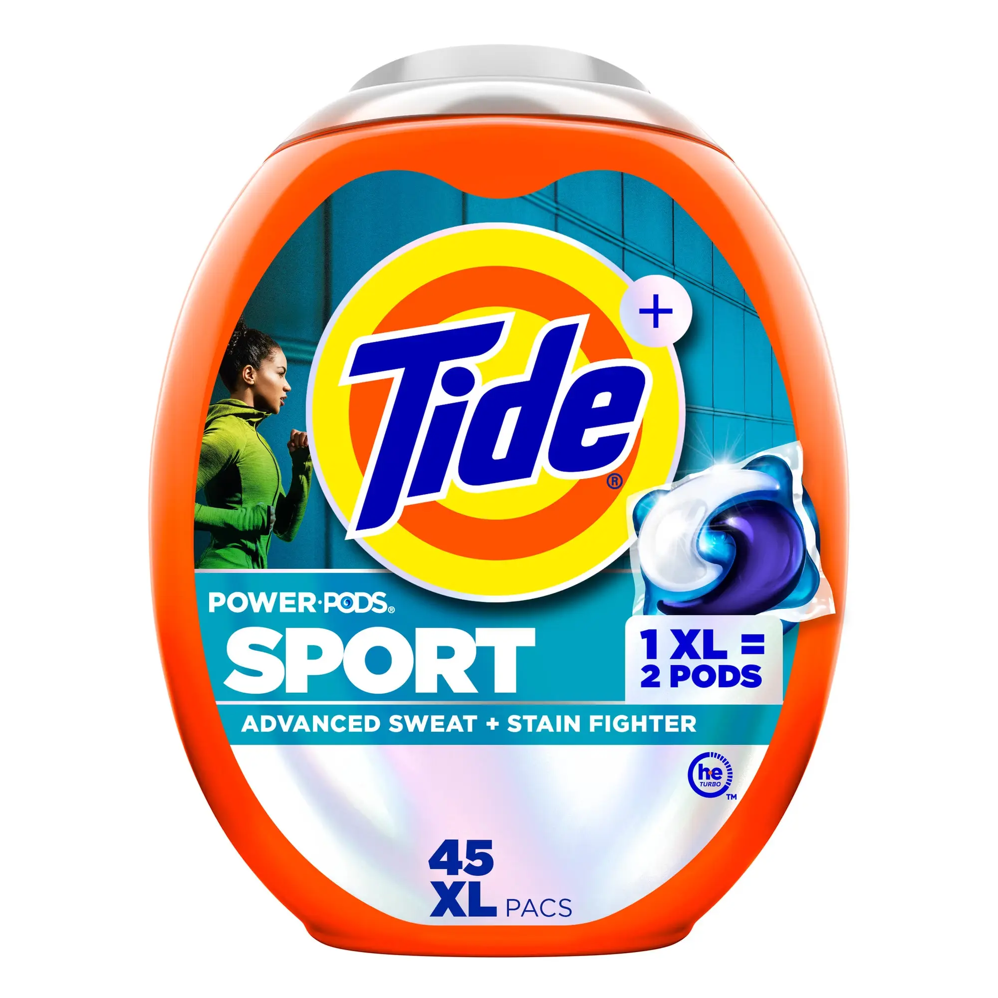 Laundry Detergent Pods for Sweat & Odor, Stain Fighting, 45 Count