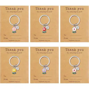 1/6/9-Pcs Teacher Appreciation Gifts Keychain Bulk, Teacher's Day Thank You Keychain for Growth Recognition