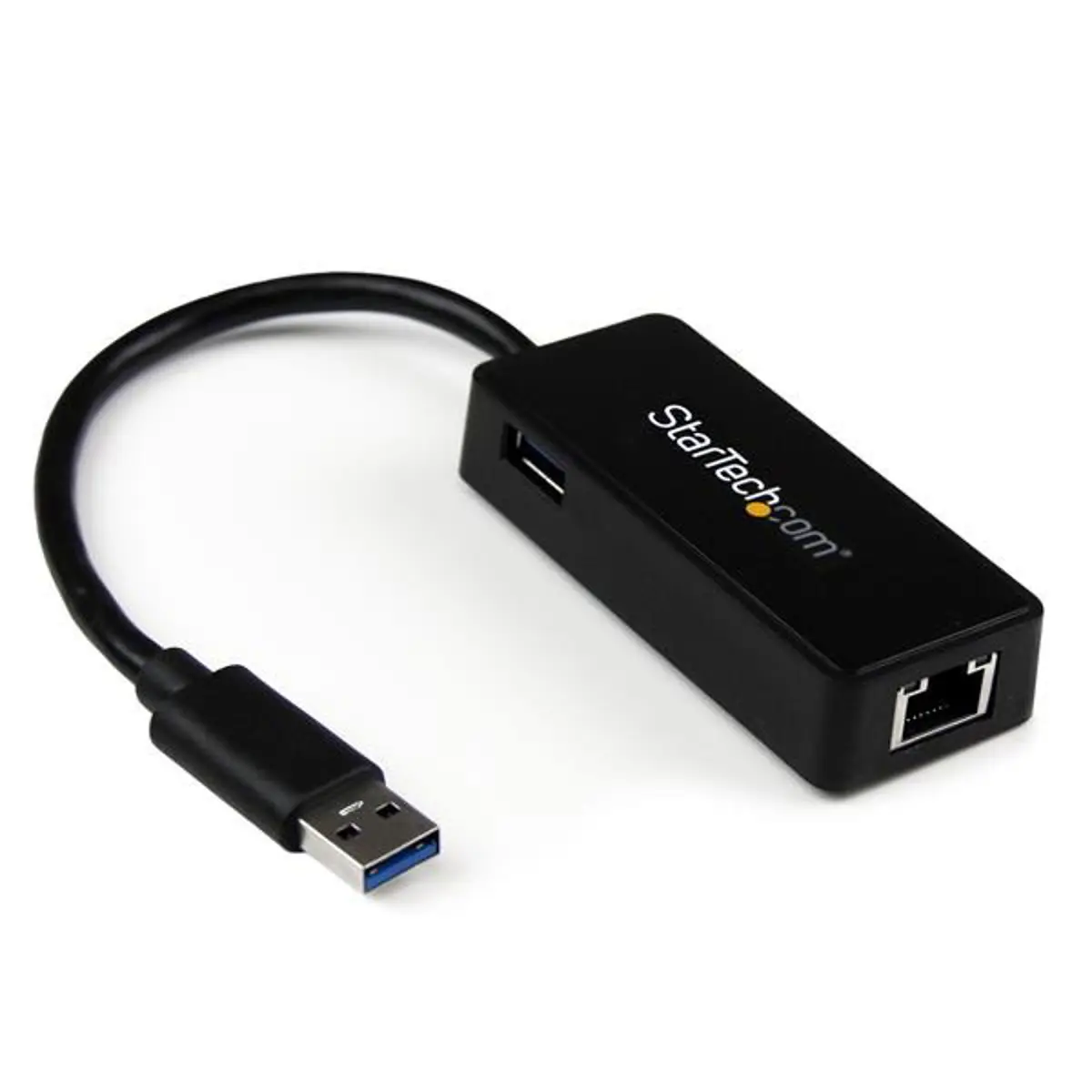 StarTech USB 3.0 to Gigabit Ethernet NIC Adapter with USB Port, Black Network Components Accessories for Computers & Office Equipment