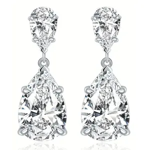 Sanmu Moissanite Stud Earring Set Unisex 2-Carat Pair for Both Ears Detachable Hypoallergenic D Color Grade VVS1 Clarity Wedding Engagement Jewelry Gift