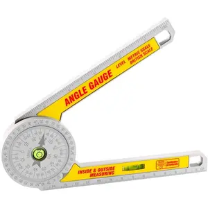 Miter  Protractor Angle Ruler, 360  Measure Tool ,Angle Finder Gauge with High Accuracy Bubble Level for Carpenters and All Building Trades