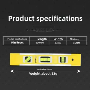 Miniature plastic magnetic level ruler spc mini level ruler 230mm small level ruler aluminum alloy backstop