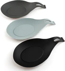 3 Pack Small Silicone Spoon Holder, Silicone Spoon Rest for Stove Top, Heat Resistant Cooking Spoon Holder for Kitchen Counter, Coffee Spoon Rest