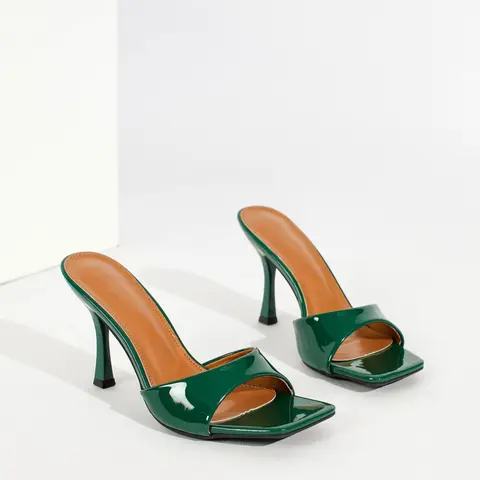 Women's Sexy Dark 9cm Heel Fine Pointed Toe High Heels, Elegant Fashionable Party Shoes, Evening Footwear, PU Leather, Rubber Sole, Medium Width, Less Than Ankle Height