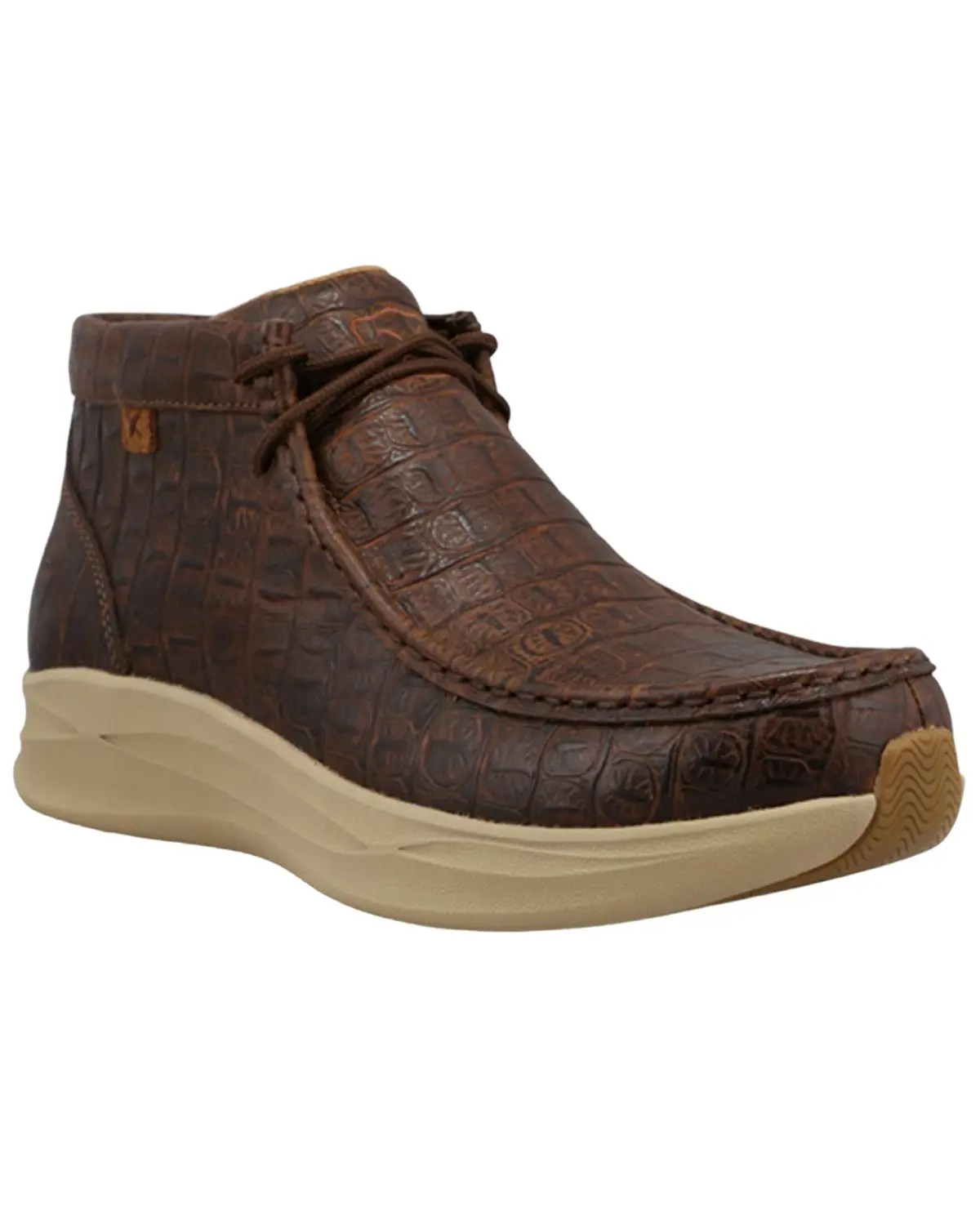 Twisted X Men's Men'S Feather X&Trade; Caiman Print Casual Shoes Moc Toe - Mcau006