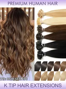 Keratin K Tip & V Tip Hot Fusion Real Natural Human Hair Extensions for Women, Remy Hair, 50pcs Per Pack, 30 Grams, Suitable for Various Hairstyles