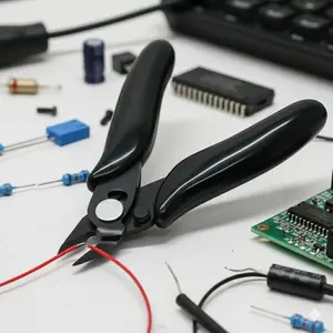 Precision Micro Flush Cut Pliers Set, Jewelry Making & Model Craft Tool Kit with Locking Safety Clip, Anti-Rust Side Cutters for Electronic Repair, DIY Wire Cutting Professional Mini Pliers