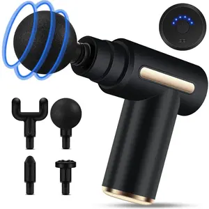 Mini Massage Gun with 4 Heads, 6 Speed Vibration, Handheld Portable Electric Massager Tool for Full Body, Ideal Gifts for Men, Women