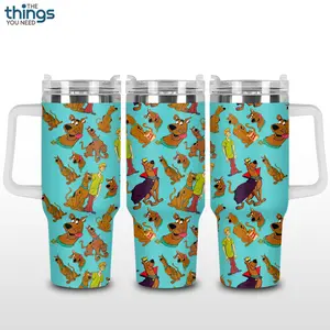 Scooby Doo V3 Glitter Tumbler 20oz-40oz Stainless Steel, Double Wall Insulated, With Handle & Straw – Funny Gift for Scooby Doo Lovers & Fans