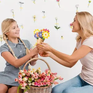 Flower Bouquet Craft Kit, 24pcs/set DIY Flower Bouquet Craft, DIY Thankful Gift Craft, School Classroom Home Fun Activities, Decor