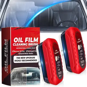 Automotive Oil Film Cleaning Brush 2-Pack, Car Clear Vision Glass Cleaner for Car Windshield– Car Windows Cleaner for Improving Windshield Clarity & Visibility reduces glare