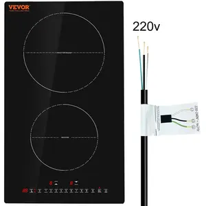 【Summervibes】VEVOR Electric Cooktop,  2 Burners, 12'' Induction Stove Top, Built-in Magnetic Cooktop 1800W, 9 Heating Level Multifunctional Burner, LED Touch Screen w/ Child Lock & Over-Temperature Protection