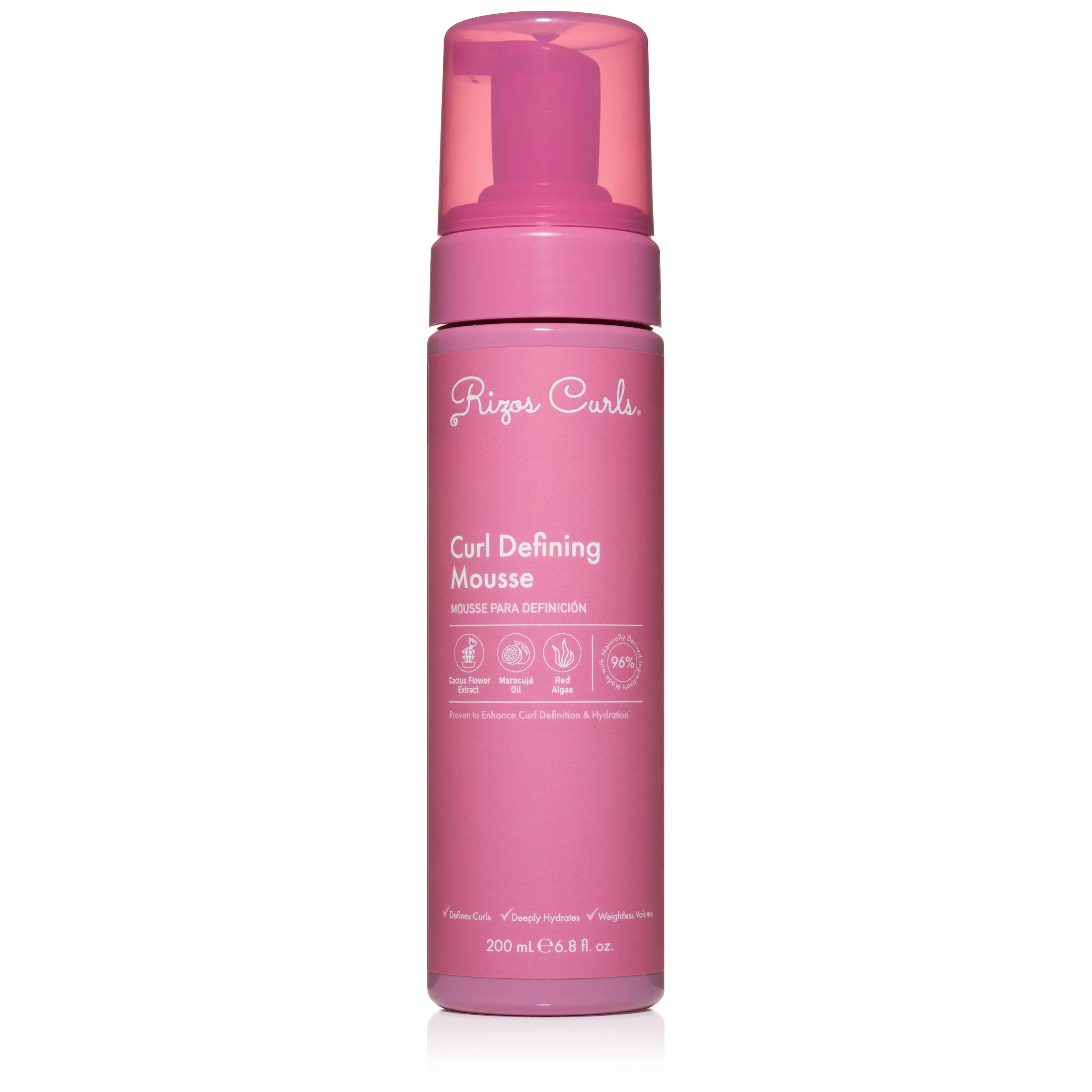 Rizos Curls Curl Defining Mousse Lightweight Styling Foam for Enhanced Definition Hydration & Volume with Coconut Water 200ml