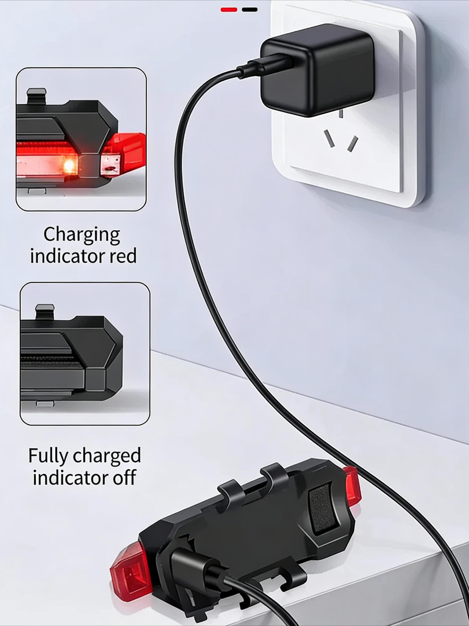 Two LED bicycle taillights, USB charging monochrome (red/color) taillights, easy to install, suitable for mountain bikes and road bikes