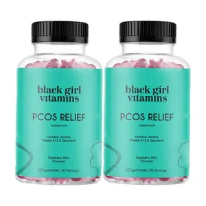 2-Pack Black Girl Vitamins PCOS Relief – Cycle Support for Women - 120 Gummies Healthcare Supplement Dietary Fitness