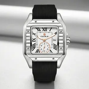 Unisex Classic Square Roman Numerals Silver Analog Water Resistant Watch Suitable For Women Men Stainless Steel Strap Date Display Casual Wristwatch