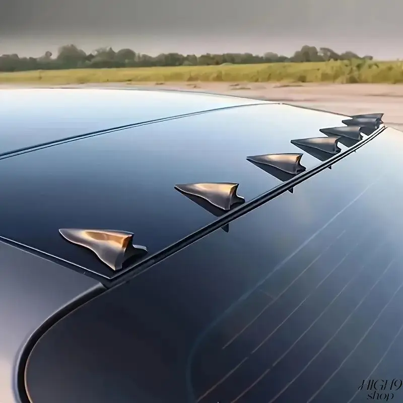 6PCS Universal Aerodynamic Car Roof Shark Fin Spoilers, Durable Auto Exterior Modification Parts, Stylish Upgrade Kit for Sedan, SUV & Truck Vehicles