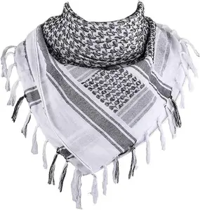 Cotton Scarf Military Shemagh Arab Desert Keffiyeh Thickened Head Neck Scarf Wrap for Women and Men 43"x43"