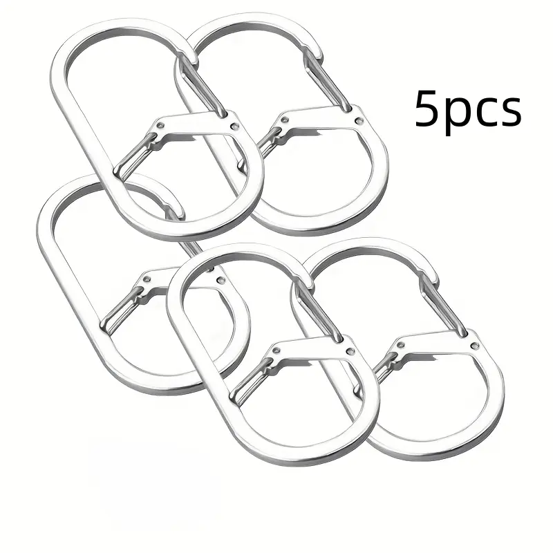 5Pcs D-Ring Aluminum Carabiner Clips, Lightweight Multi Use Mini Spring Snap Hook, Rust Proof Metal Keychain Clip For Everyday Carry, Camping Hiking Travel Organizer, Backpack Accessories Water Bottle Hook EDC Storage Hacks