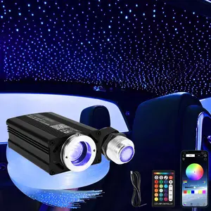 APLOS 12W Blinking RGBW APP Fiber Optic Lights,500pcs Fiber Optic Stars Ceiling Lights Kit For Car Truck Headliner Stars/Home