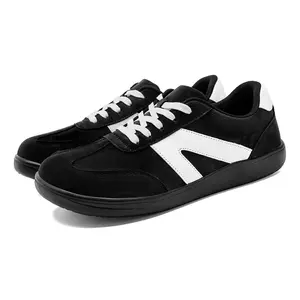 Women's Wide-Toe Box German Army Trainer Barefoot Shoes Retro Fashion Sneakers - Zero Drop Comfortable Casual Lace-Up Tennis Shoes with Soft Sole - Trendy Shoes Style Walking Athletic Footwear Outdoor