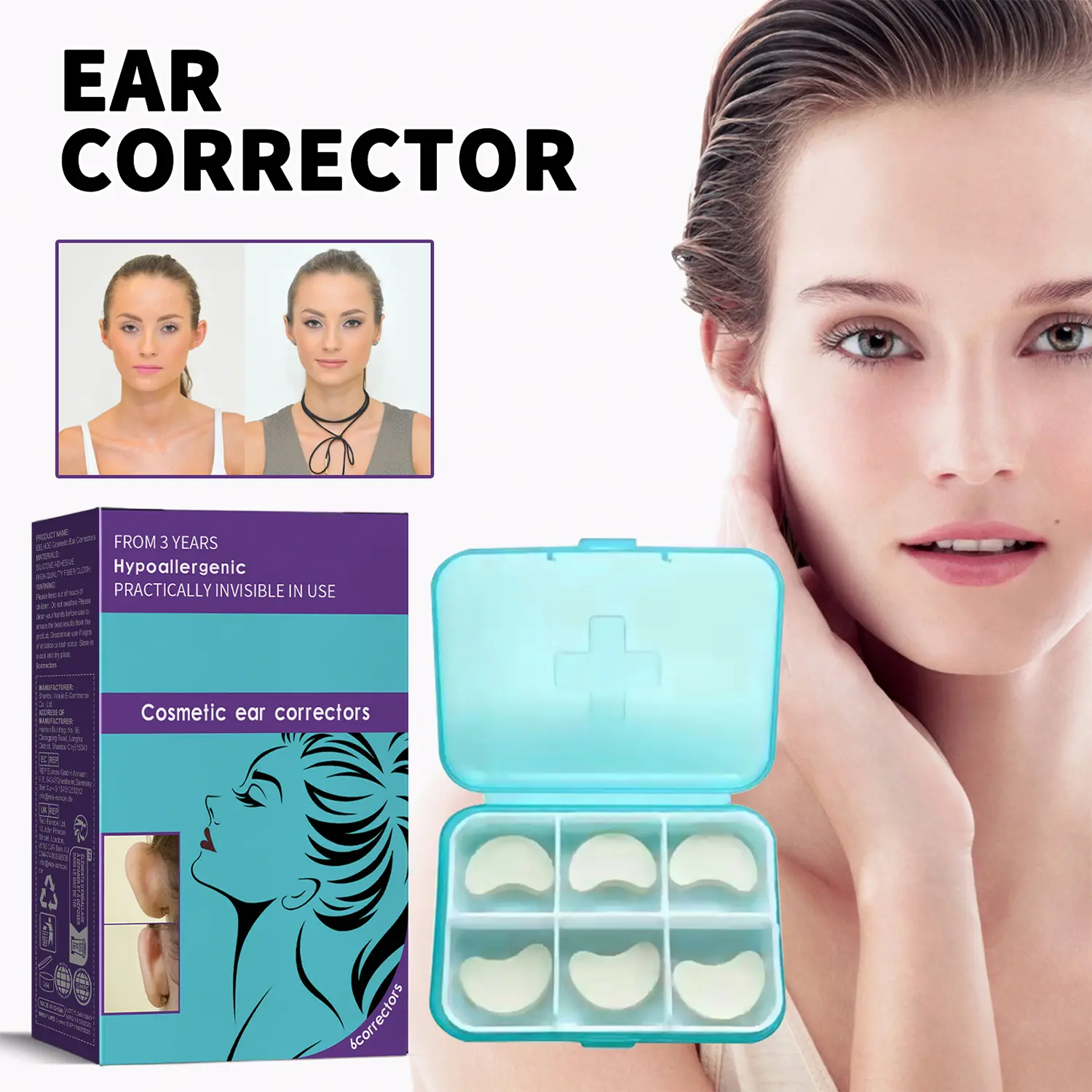 Waterproof and comfortable ear care support patches, invisible ear-shaping stickers that make the ears look smaller.