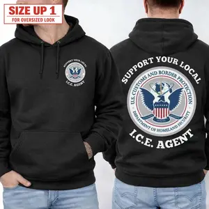 Support Your Local ICE Hoodie 3 Design , Graphic Tees for Women for Men Cotton Fabric