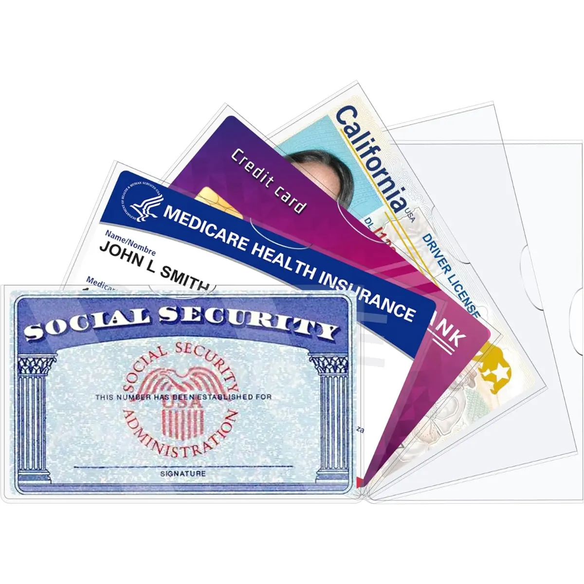 6 Pack Social Security Card Protector Sleeves/New Medicare Card Protector Sleeve/Credit Card Holder,24 Mil Soft Clear Card Sleeves for Waterproof SSN Card Protector/Credit Card Cover